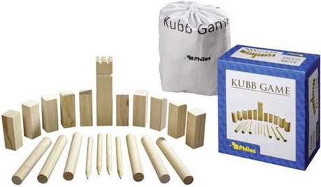 Philos dennenhouten kubb spel original 31x28cm