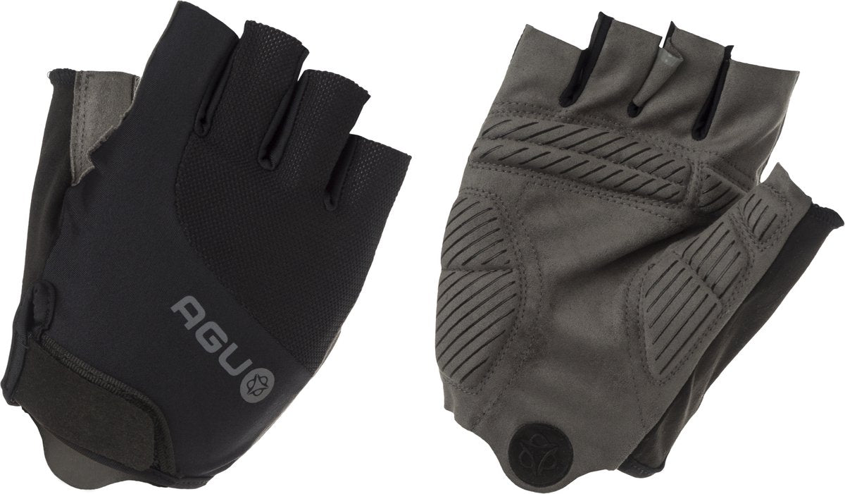 Agu super gel - fietshandschoenen - unisex - 4 mm gelpadding - ax suede grip - vingerloos - zwart - s