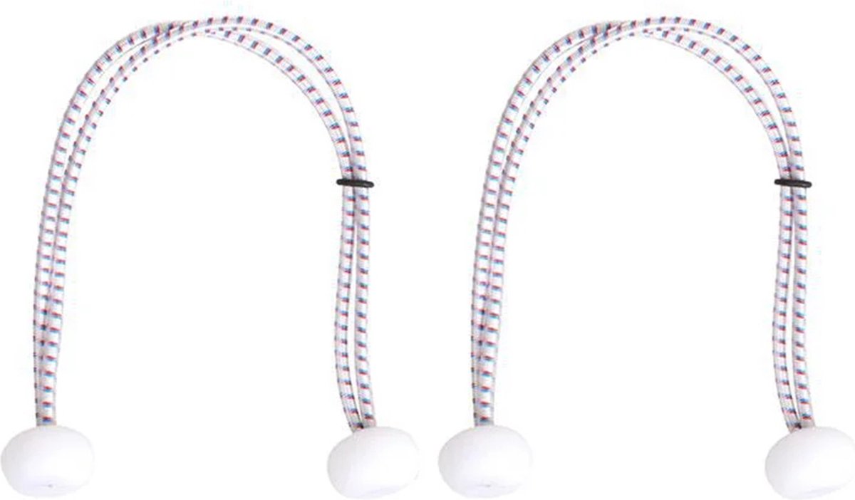 Proplus zeilbinder met kunststof ballen - 30 cm - wit - 2 stuks