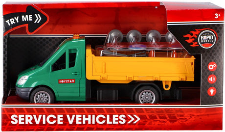 Rapid wheels wegenbouw auto + licht en geluid + accessoires