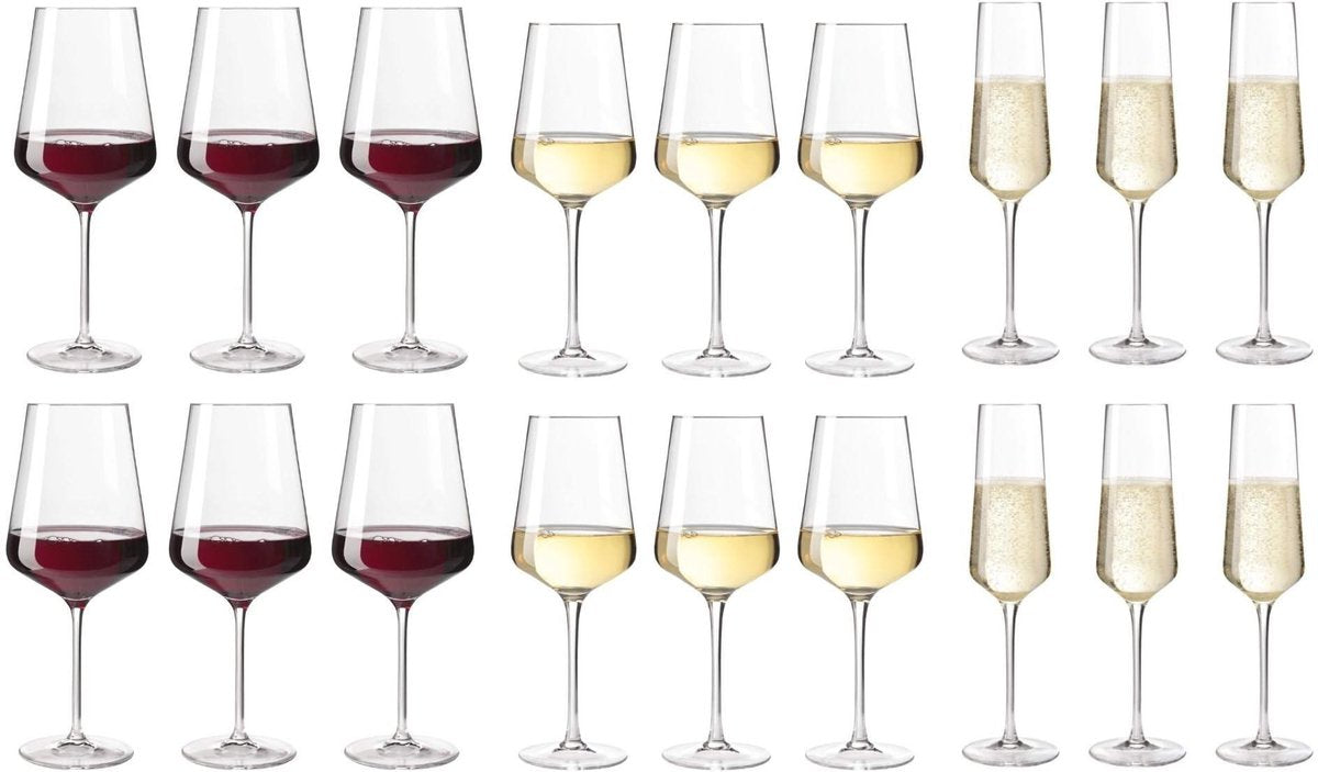 Leonardo puccini glazenset wit rood champagne - set 18
