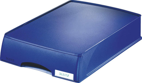 Brievenbak met lade leitz plus rubbere antislip voetjes a4 234x325x53mm blauw