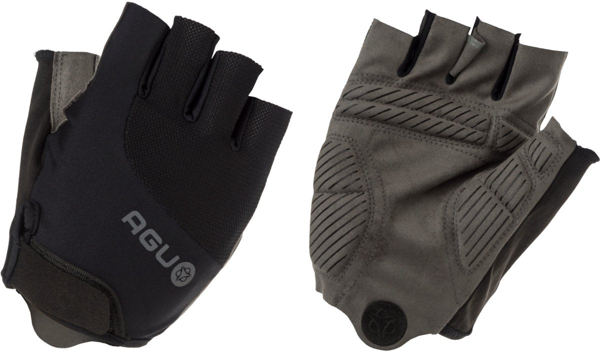 Agu super gel - fietshandschoenen - 4 mm gelpadding - ax suede grip - vingerloos - unisex - zwart - xxl