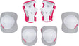 Nijdam skate beschermset kinderen - white out - wit fuchsia - m