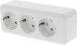 Q-link contactdoos opbouw - 3-voudig - met randaarde - langwerpig polarwit