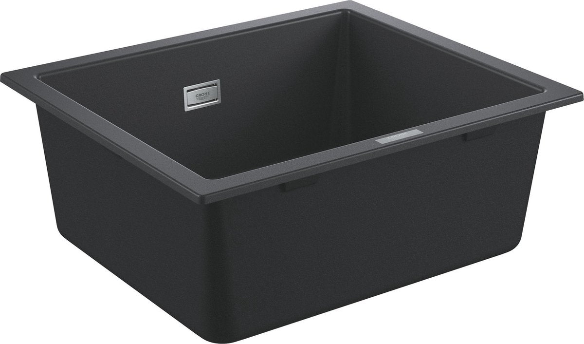 Grohe k700u composiet spoelbak - 53,3cm - onderbouw - met overloop - granite black