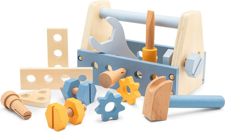 Woet ® houten gereedschapskist voor kinderen - 15-delig speelgoed gereedschap - inclusief hamer, schroevendraaier en accessoires - vanaf 3 jaar
