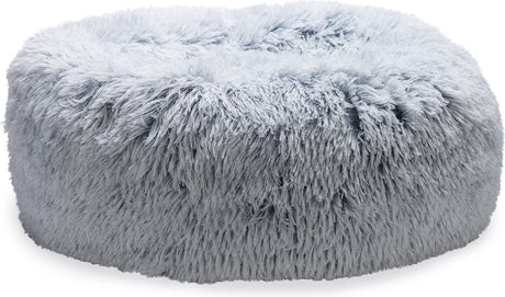 Beeztees siba - orthopedische - donut hondenmand - fluffy hondenmand - kattenmand - grijs - 50x50x20 cm
