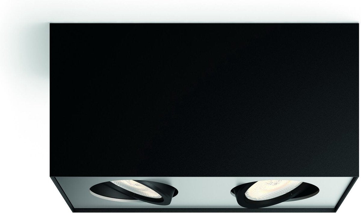 Philips led philips box opbouwspot - 2-lichts - zwart