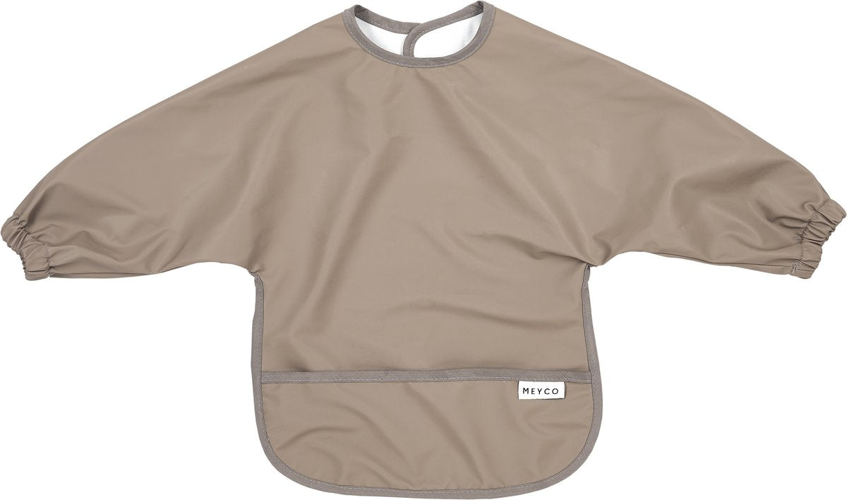 Meyco baby uni mouwslab - dark taupe