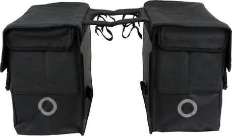 Willex dubbele fietstas - canvas - reflectie - 48 liter - universele bevestiging - zwart matzwart