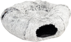 Duvo plus snug kattenmand kattentunnel - fluffy pluche - 80x80x25cm