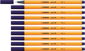 Stabilo point 88 - premium fineliner - fine 0,4 mm – nachtblauw– doos 10 stuks