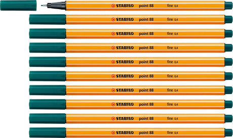 Stabilo point 88 - premium fineliner - fine 0,4 mm – pine groen – doos 10 stuks