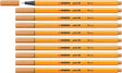 Stabilo point 88 - premium fineliner - fine 0,4 mm – donker okergeel – doos 10 stuks