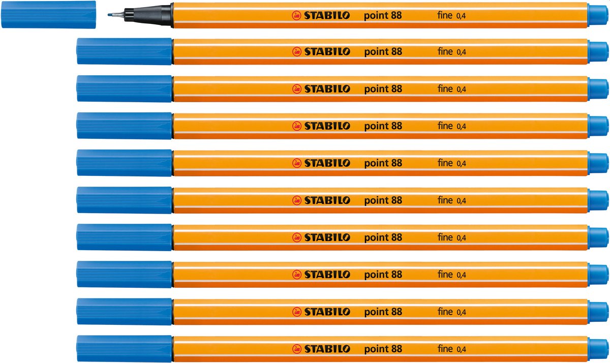 Stabilo point 88 - premium fineliner - fine 0,4 mm – ultramarijn blauw – doos 10 stuks