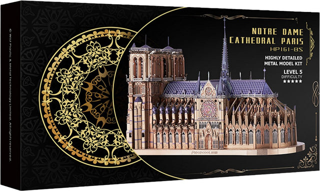 Geronimo games piececool - notre dame cathedral paris (special edition) - - hobby - metalen model - 3d puzzel - level 5 - 382 stukjes
