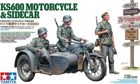 Tamiya modelbouwpakket auto - 35384 duitse ks600 motorfiets en zijspan - zündapp plastic - 1:35 - modelbouw