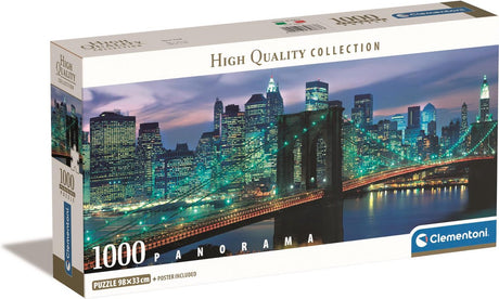 Clementoni - puzzel - 1000 stukjes - panorama new york brooklyn bridge - puzzel voor volwassenen - high quality collection