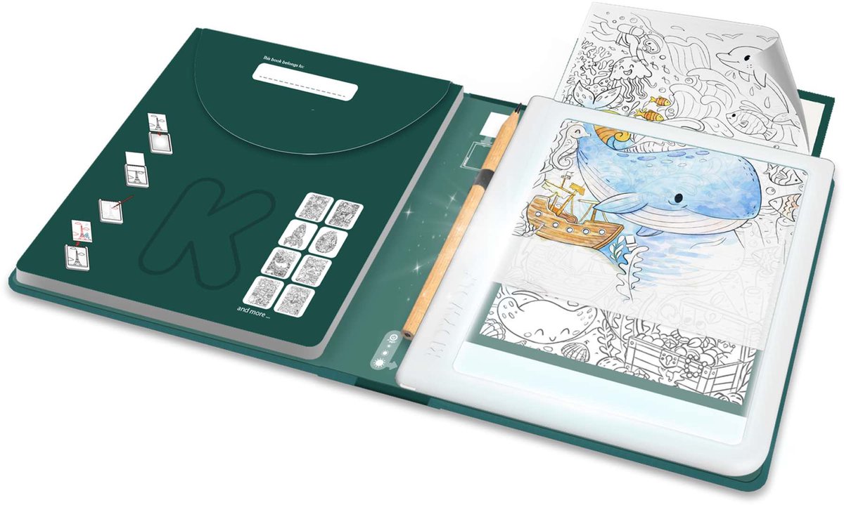 Kidywolf k-draw pad meli melo - verlichte tekentablet voor kinderen - 30 overtekeningen - creatief schermvrij speelgoed - 10+