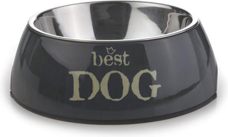 Beeztees best dog - hondenvoerbak - grijs - 14x4,5 cm one size