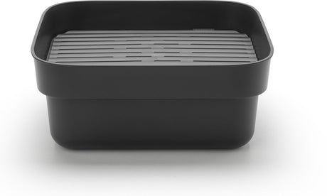 Brabantia sinkside afwasbak - vierkant - met afdruipschaal - dark grey