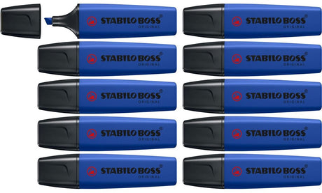 Stabilo boss original - markeerstift - wildflower - ultramarijn blauw - doos 10 stuks