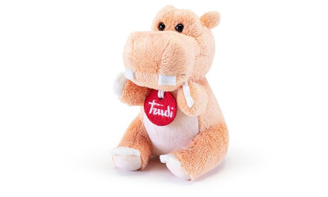 Trudi - no knuffel nijlpaard 14 cm - handgemaakt in italie - zacht pluche - knuffeldier voor jongens en meisjes - meerkleurig - 9x14x10 cm maat xs