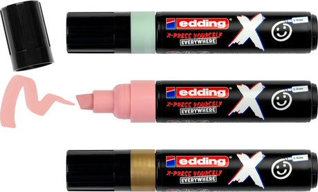 Edding 6900 x multimarker - set van 3 goud, mint, pastel roze - voor alle ondergronden geschikt - beitelpunt 2-10 mm - vegan inkt - gemaakt van gerecycled plastic - lokaal geproduceerd in duitsland