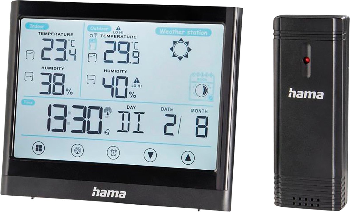 Hama weerstation full touch zwart