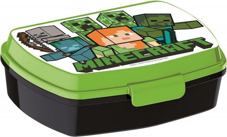 Minecraft stor broodtrommel broodddoos junior 16 x 12 x 5 cm groen zwart
