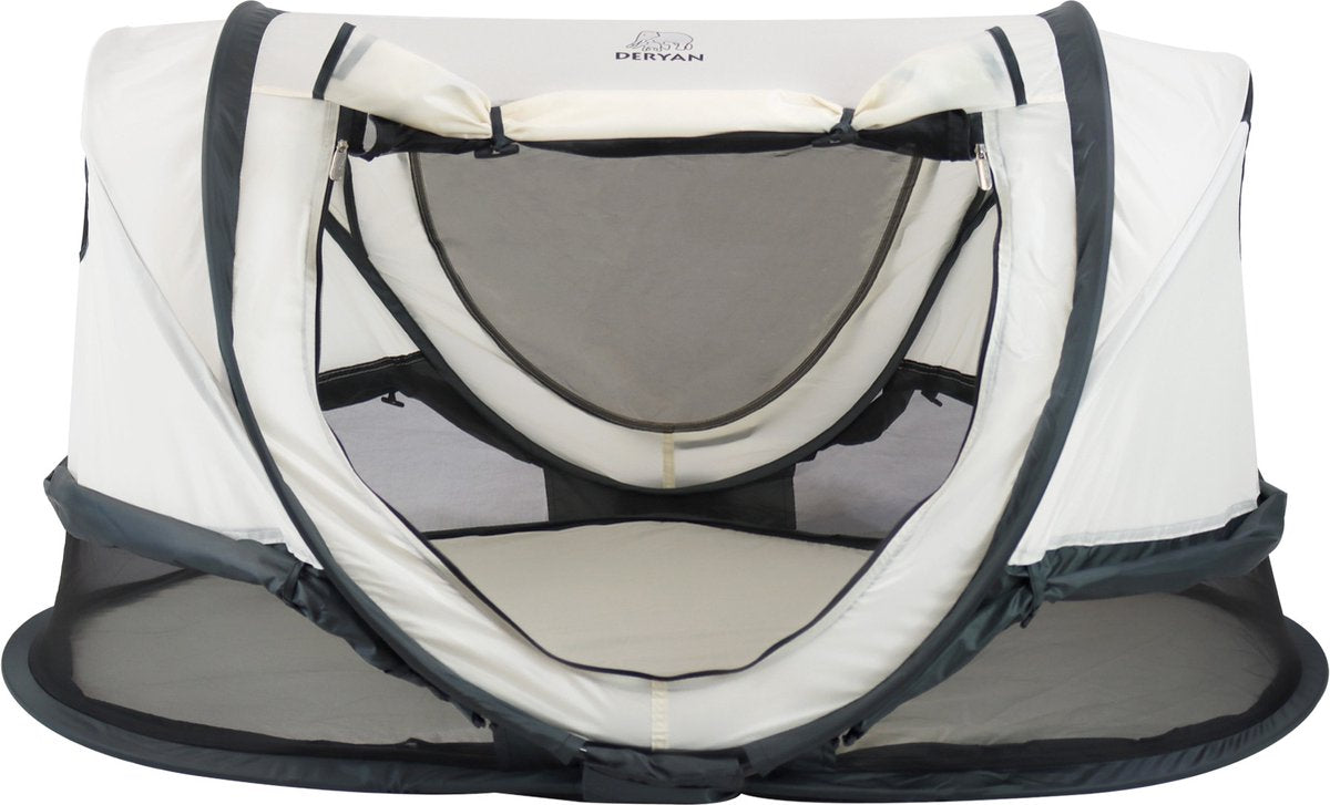 Deryan shane luxe 2026 campingbedje - baby tent - anti-uv 50+ - peuterbed - cream