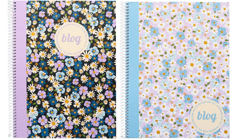 Kangaro ancor spiraalblok - b'log flowers - formaat a4 - met ruit 5mm - 2 stuks