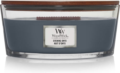 Woodwick heartwick flame ellipse geurkaars - evening onyx - 50 branduren
