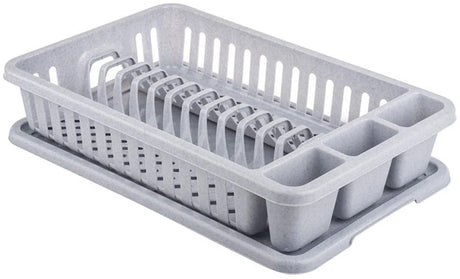 Curver lux - afdruiprek - compact formaat - apart bestekcompartiment - grijs