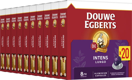 Douwe egberts lungo intens koffiecups - intensiteit 8 12 - 10 x 20 capsules