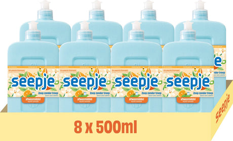 Seepje afwasmiddel versgeperste sinaasappel geur - 8 x 500 ml - voordeelverpakking