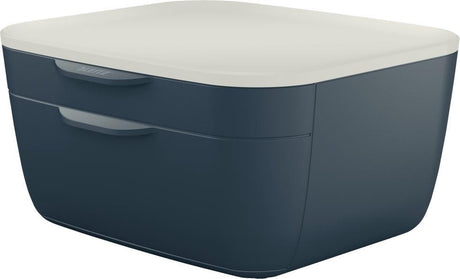 Leitz cosy ladenblok - ladekastje met 2 laden - ladenbox voor bureau - ideaal voor thuiskantoor thuiswerken - fluweel grijs