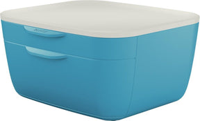 Leitz cosy ladenblok - ladekastje met 2 laden - ladenbox voor bureau - ideaal voor thuiskantoor thuiswerken - sereen blauw