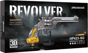 Geronimo games piececool - revolver - - hobby - metalen model - level 3 - 90 stukjes