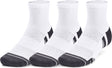 Under armour ua performance tech 3pk qtr-wht unisex sportsokken - wit - jet grijs 36-41