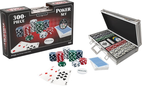 Goliath classics poker set 300 fiches - 300 chips pokerset - aluminium koffer - pokeren - gezelschapsspel