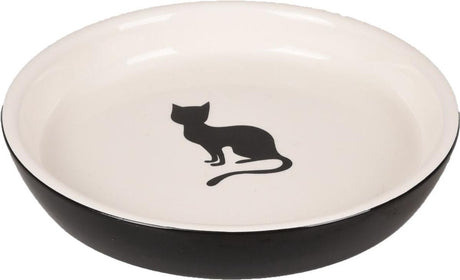 Flamingo - kattenvoerbak nala - zwart wit - 180 ml - 15.5x15.5x2.5cm