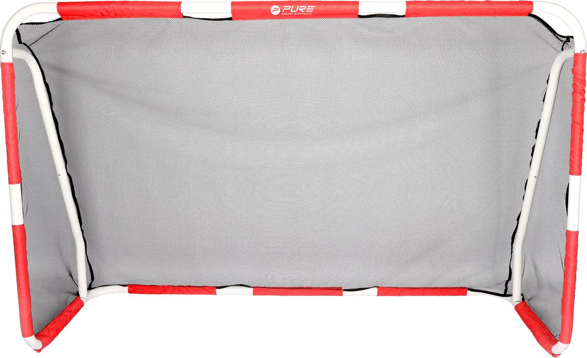 Pure2improve - voetbaldoel - rood wit metaal - 170x110x60cm