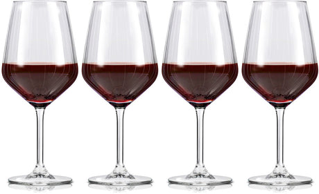Alpina wijnglazen rode wijn - 4 stuks rode wijnglazen - wijnglas 50cl - wijnglazen set - glazenset voor diner - wijn glazen - helder glas