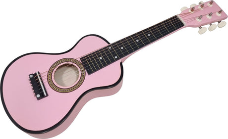 Playwood kindergitaar - roze houten speelgoedinstrument met 6 snaren