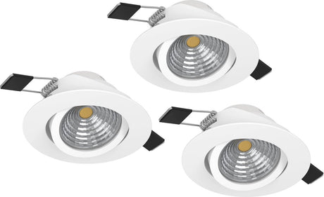 Eglo saliceto inbouwspot - led - ø 8.8 cm - wit - dimbaar - set van 3 stuks - kantelbaar