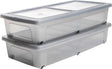 Iris clearbox opbergbox - onder-het-bed - 35l - kunststof - transparant grijs - met wielen - set van 2