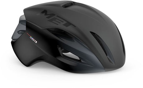 Met manta mips fietshelm – aerodynamische racefietshelm mips – wielrenhelm voor heren en dames - maat s - black | matt glossy s