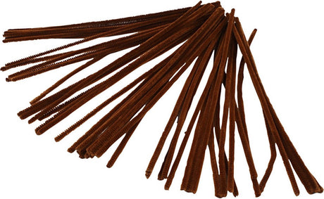 Creativ company creotime chenille draad 50 stuks 30 cm 6 mm bruin